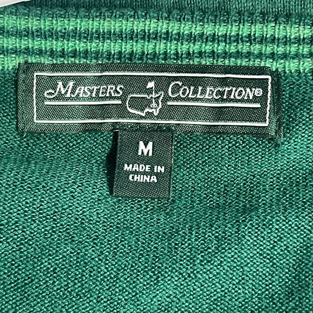 Masters Collection Green V-Neck Sweater Medium Cotton Cashmere Blend - Picture 3 of 5